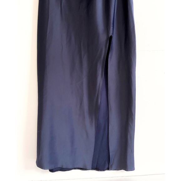 ASOS Navy One Shoulder  Midaxi Dress in Satin, 10 - Picture 7 of 12